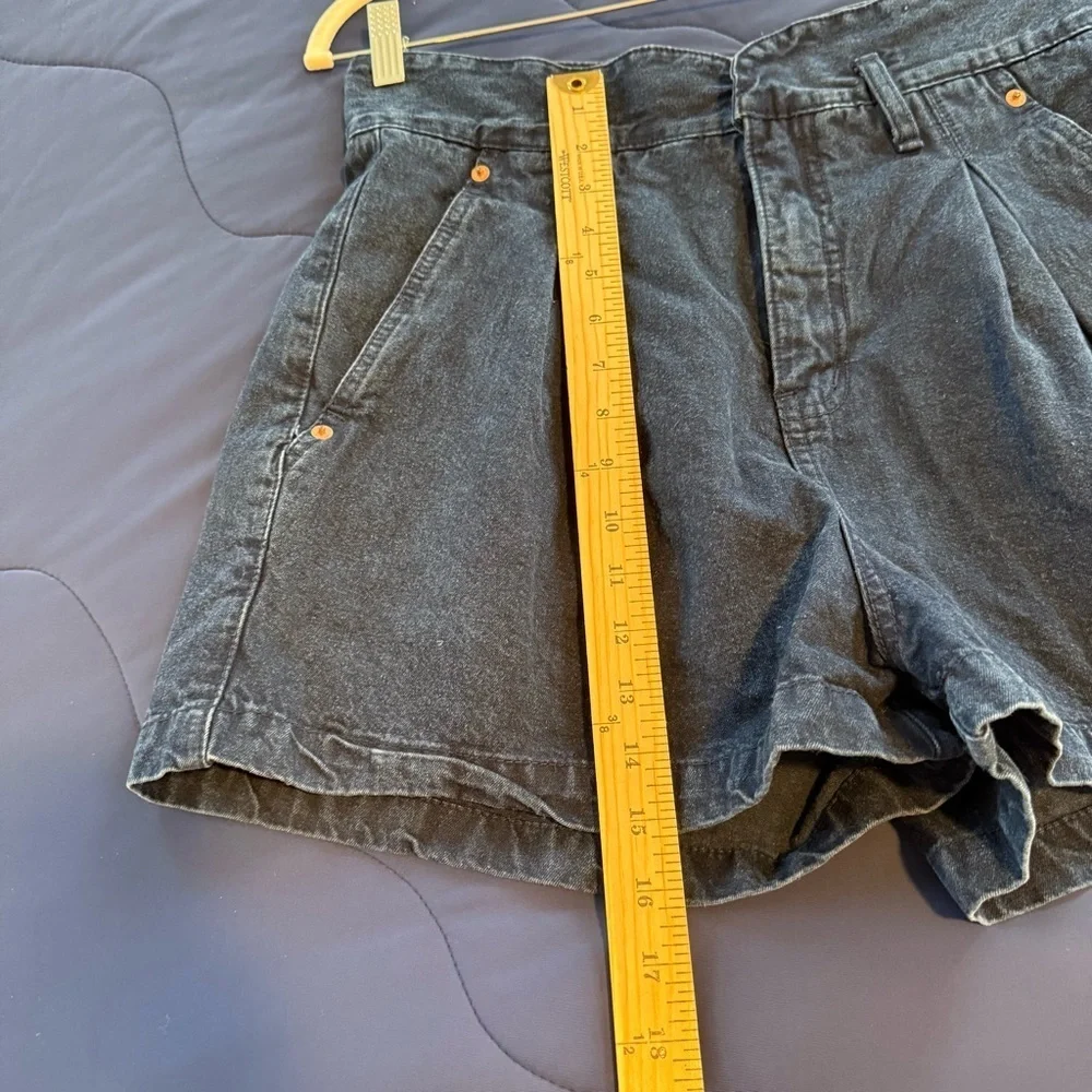 Vintage High Waist 100% Cotton Pleated Denim Women's Shorts, Size 13